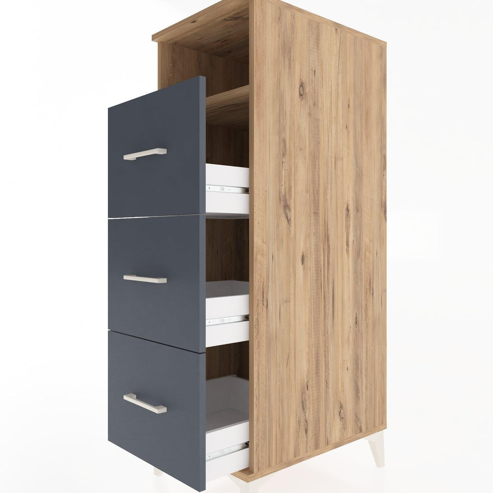 Woodntry Modular Cabinet Pine 44x30x122 cm with Drawers and Shelves CR39-3