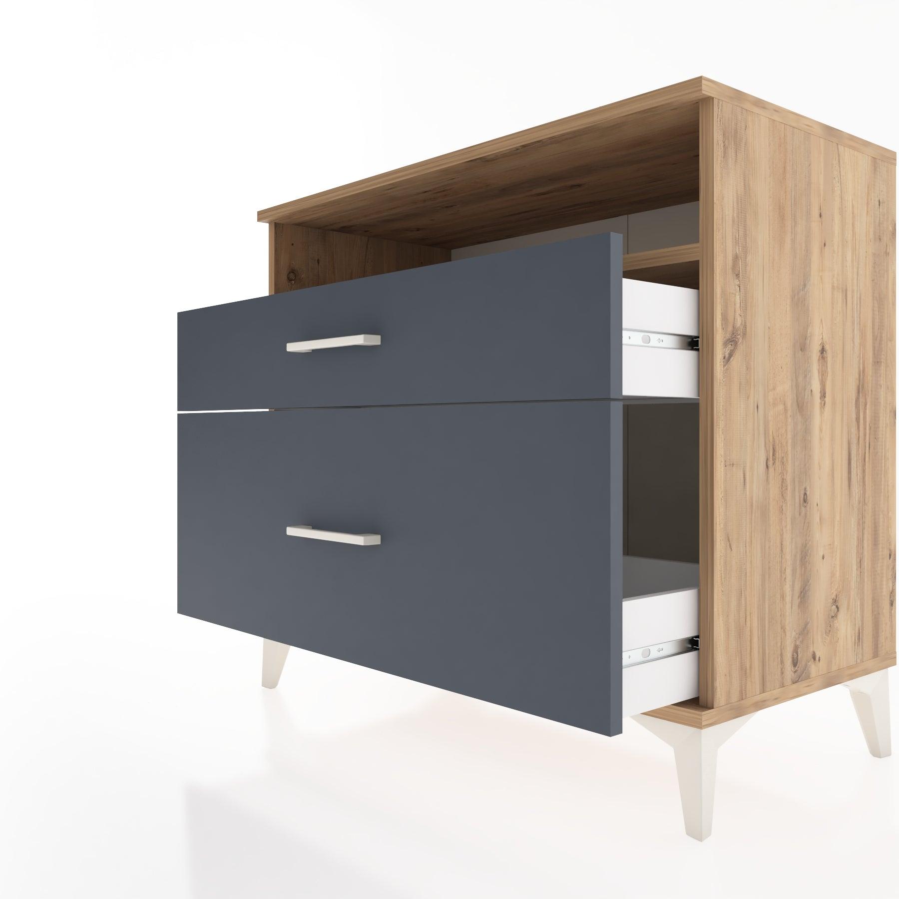 Woodntry Modüler Şifonyer Çam 88x44x68 cm Çekmeceli ve Raflı CR39-3
