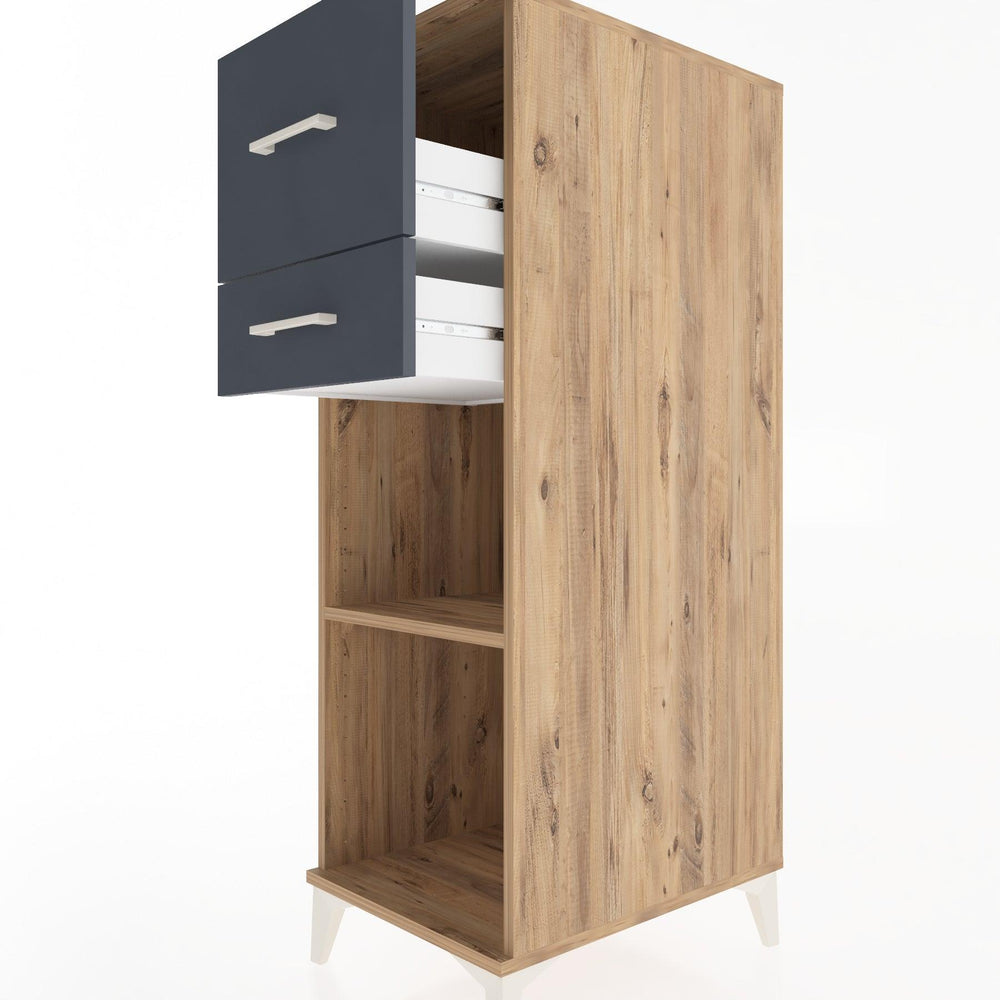 Woodntry Modüler Dolap Çam 44x30x122 cm Çekmeceli ve Raflı CR89-3