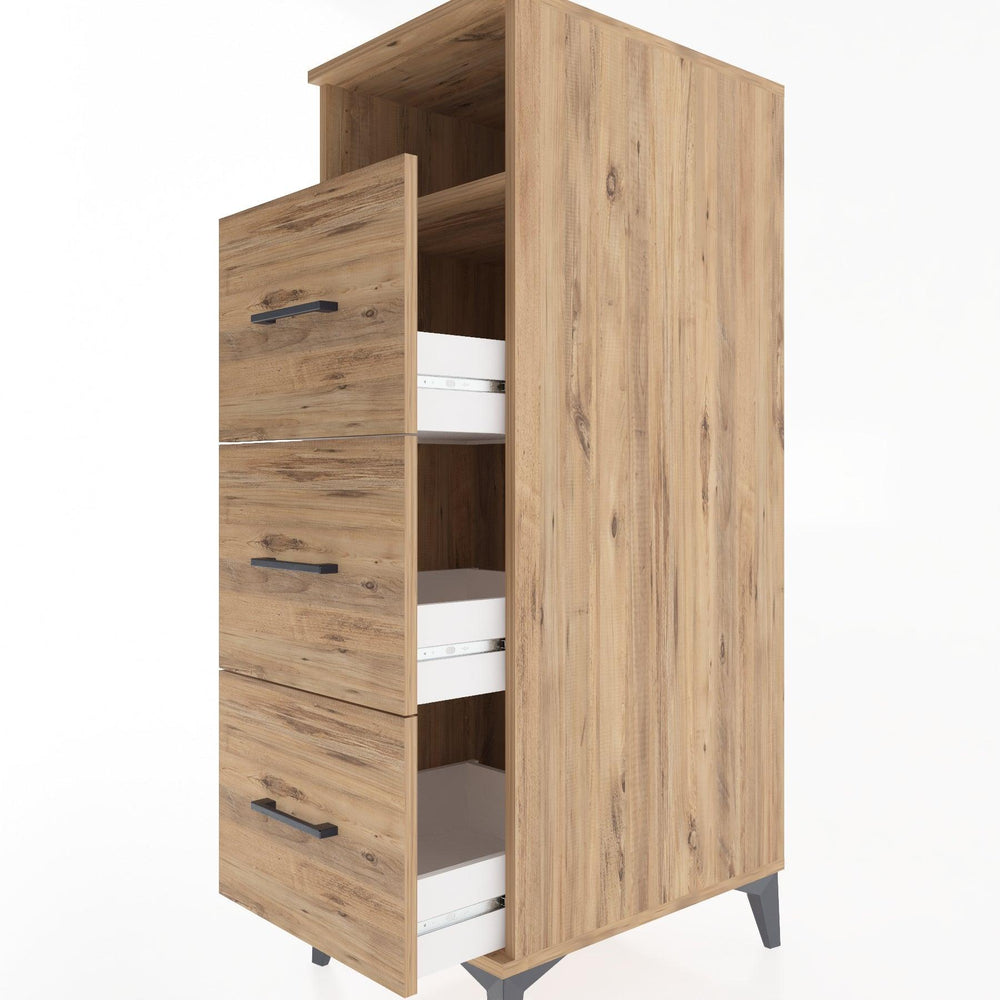 Woodntry Modular Cabinet Pine 44x30x122 cm with Drawers and Shelves CR39-3