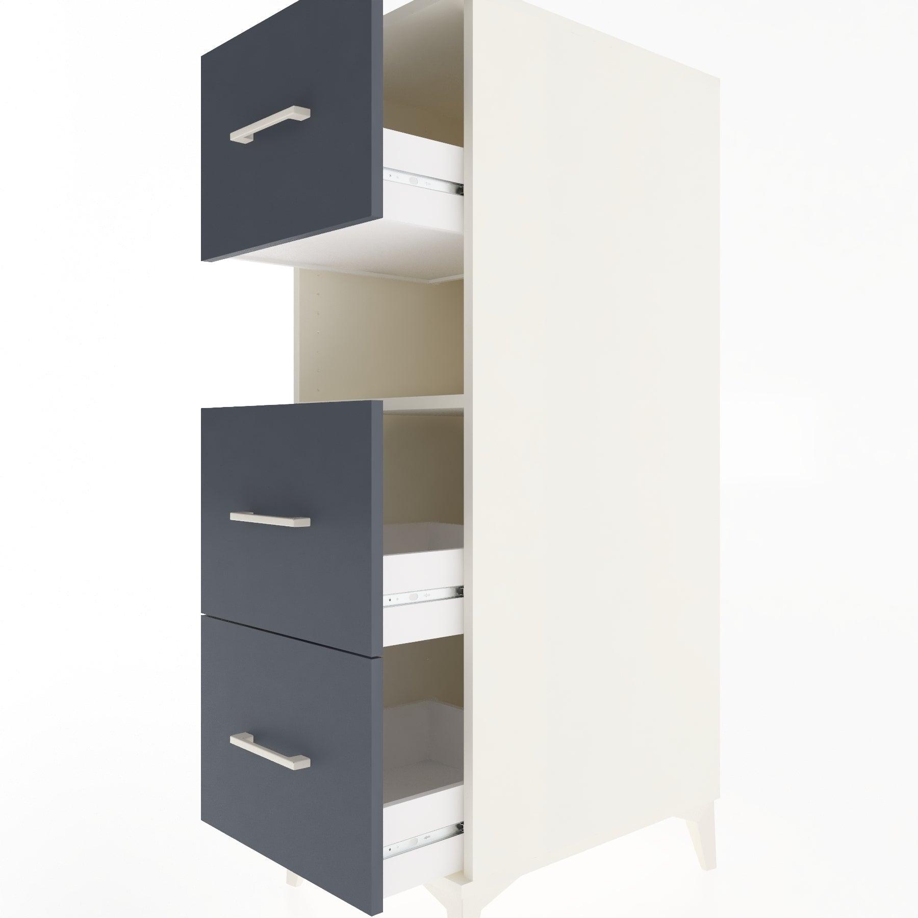 Woodntry Modular Cabinet Moonstone 44x30x122 cm with Drawers and Shelves CR40-1