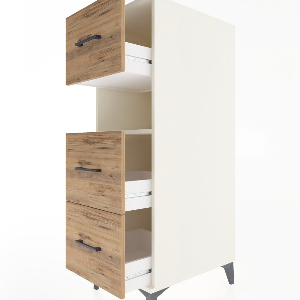 Woodntry Modular Cabinet Moonstone 44x59x122 cm with Drawers and Shelves CR40-1