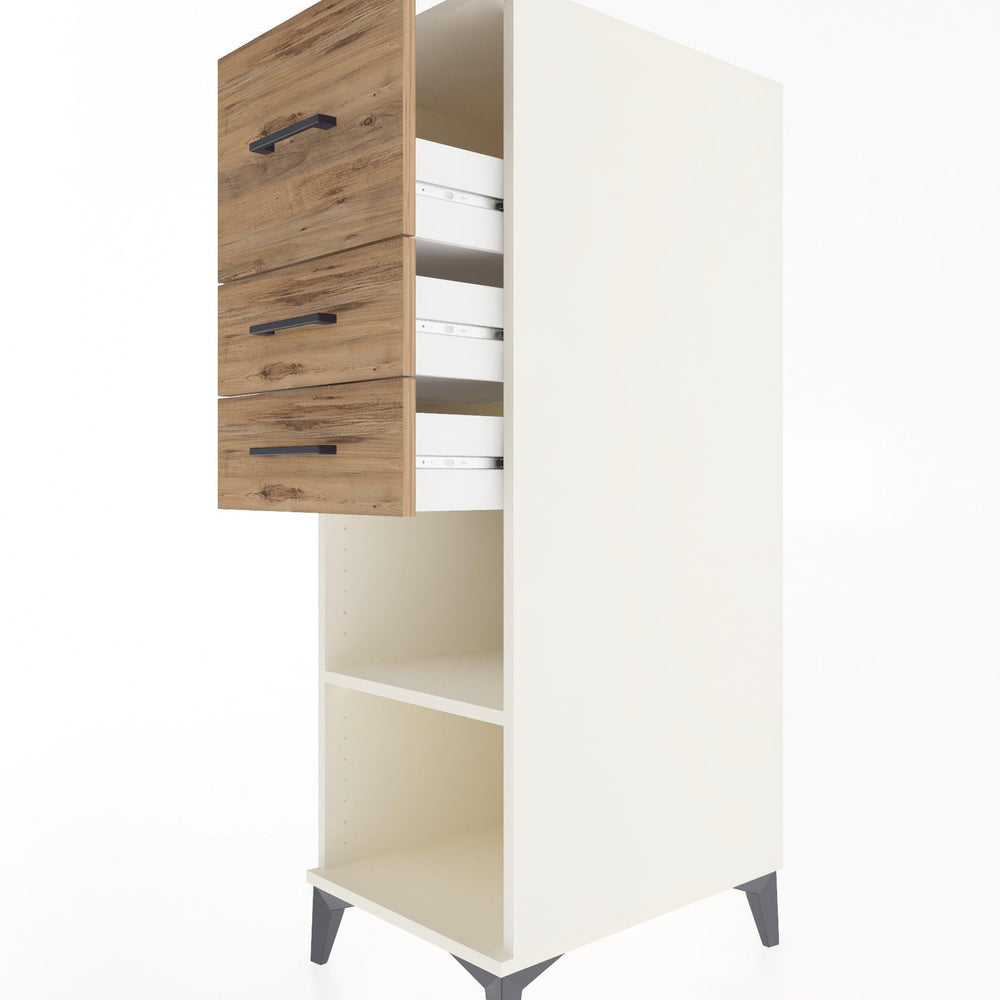 Woodntry Modular Cabinet Moonstone 44x30x122 cm with Drawers and Shelves CR90-1