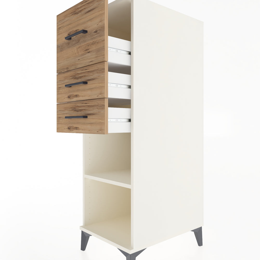 Woodntry Modüler Dolap Aytaşı 44x59x122 cm Çekmeceli ve Raflı CR90-1