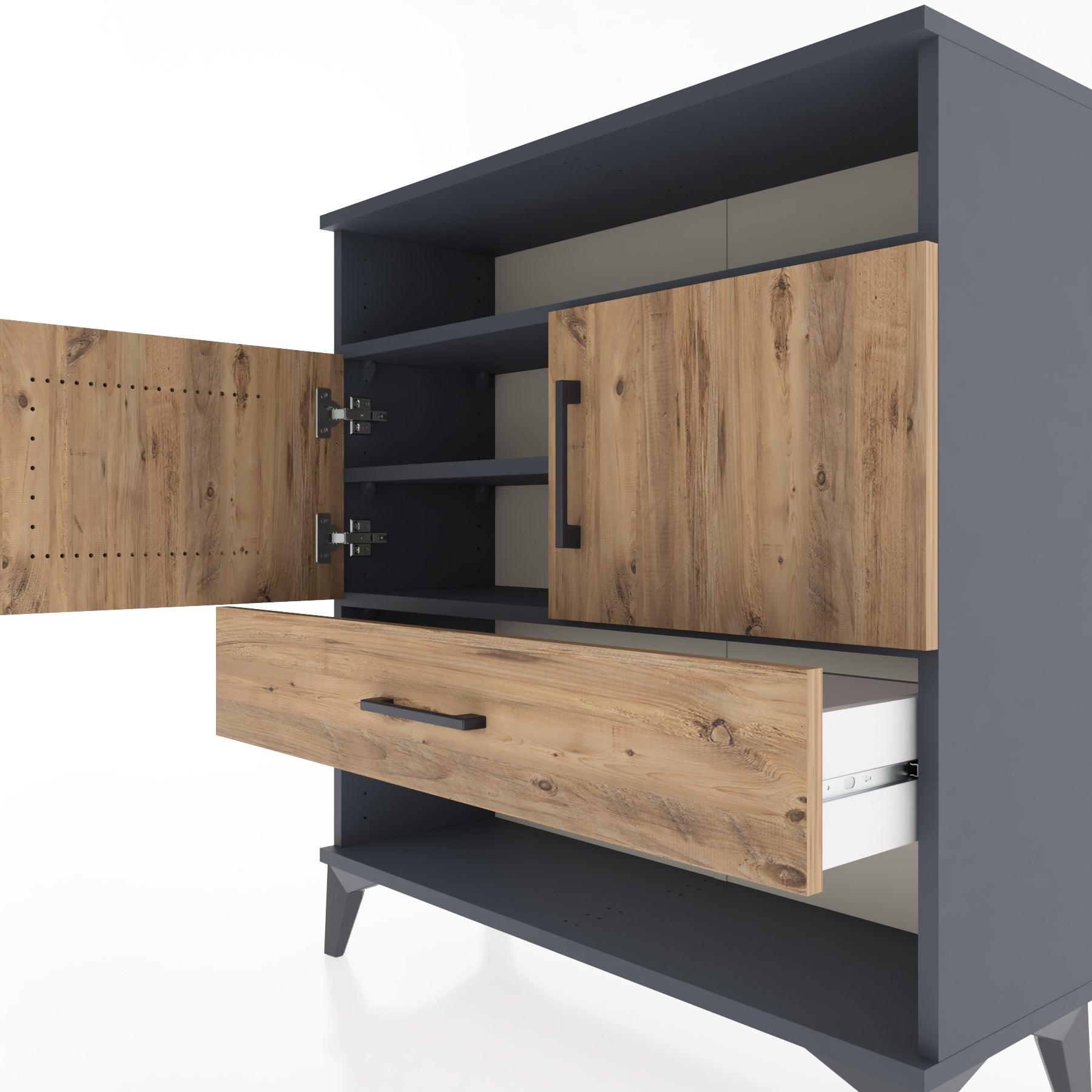 Woodntry Modular Dresser Anthracite 88x30x84 cm Functional F40-2