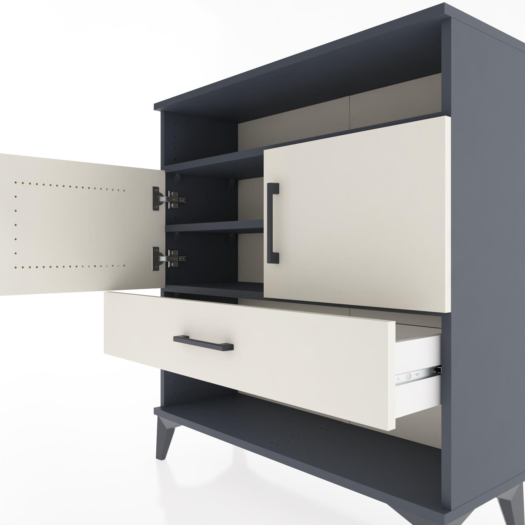Woodntry Modular Dresser Anthracite 88x30x84 cm Functional F40-2