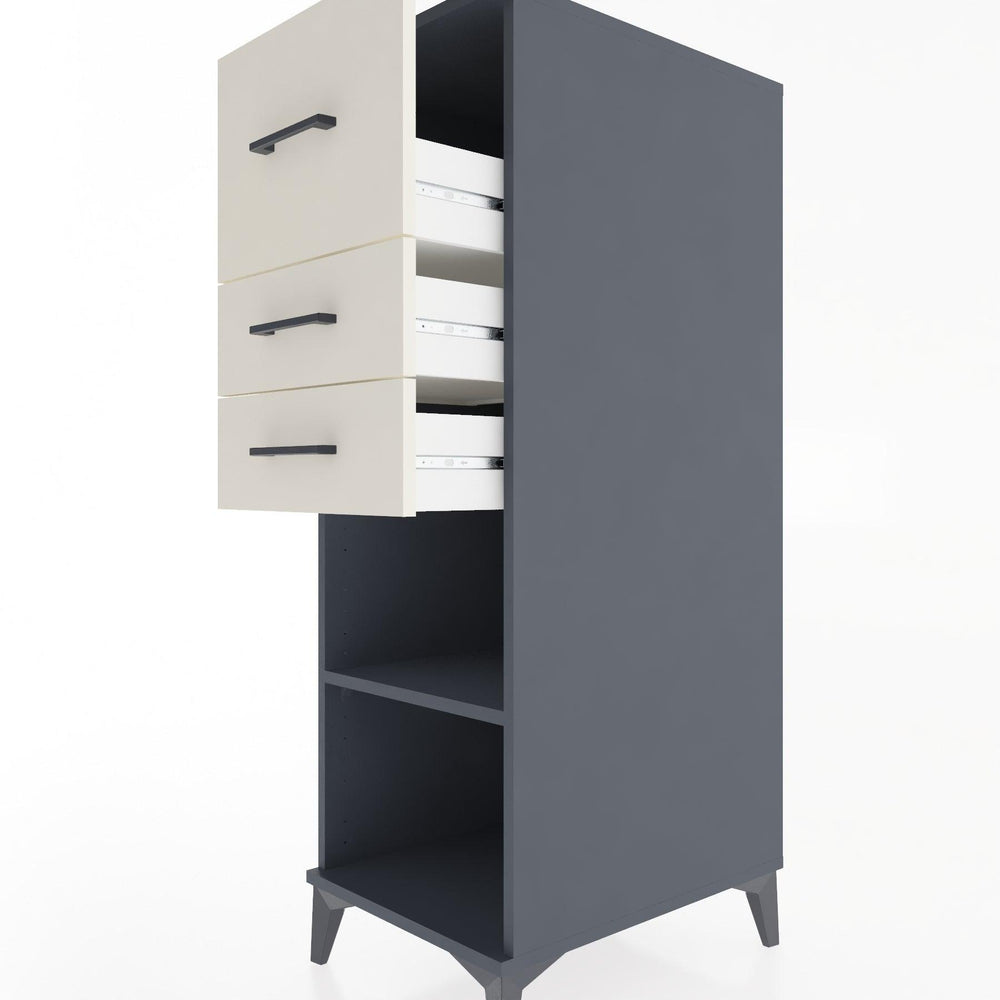Woodntry Modular Cabinet Anthracite 44x30x122 cm with Drawers and Shelves CR90-2