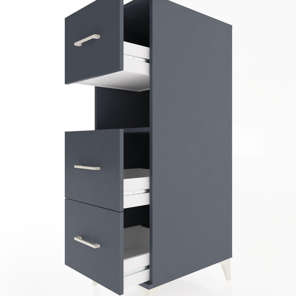 Woodntry Modular Cabinet Anthracite 44x30x122 cm with Drawers and Shelves CR40-2