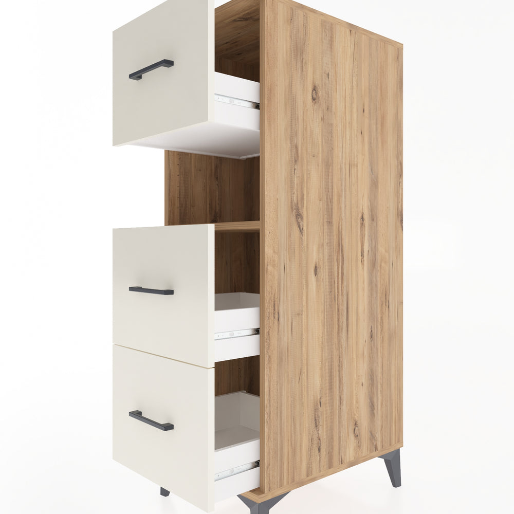Woodntry Modular Cabinet Pine 44x59x122 cm with Drawers and Shelves CR40-3