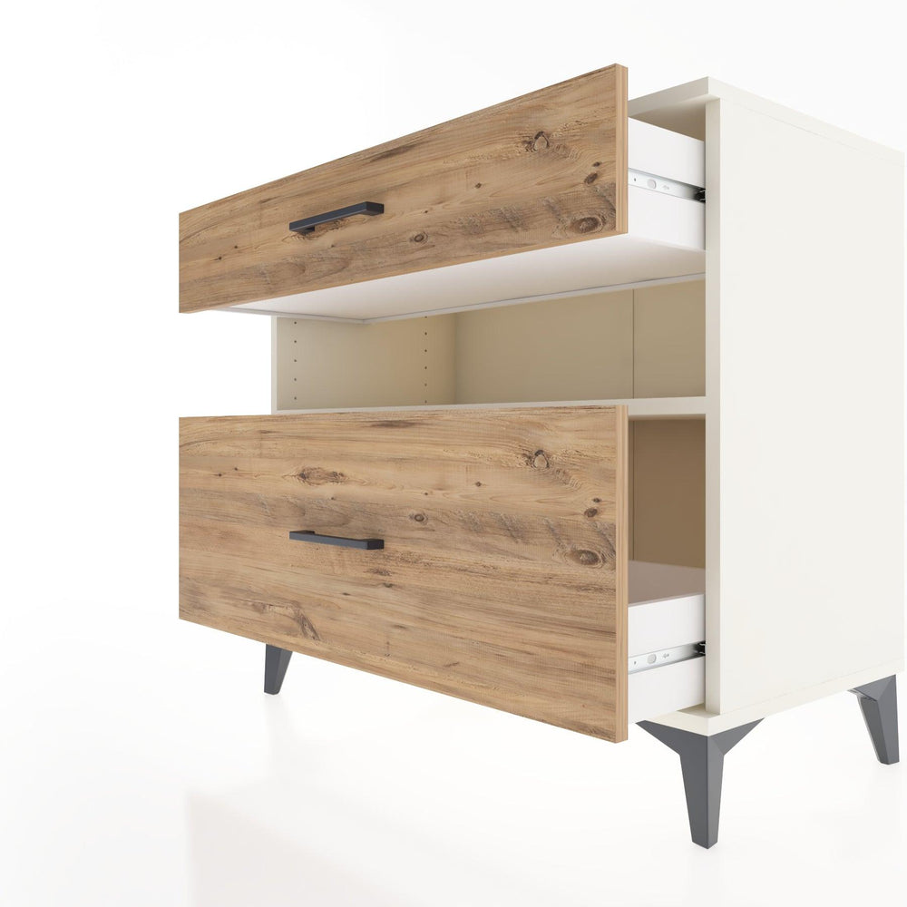 Woodntry Modüler Şifonyer Aytaşı 88x44x68 cm Çekmeceli ve Raflı CR41-1