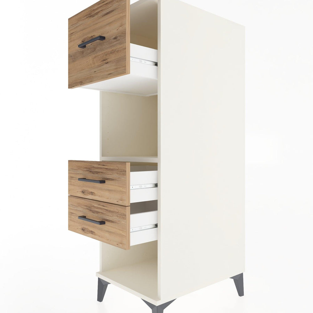 Woodntry Modular Cabinet Moonstone 44x30x122 cm with Drawers and Shelves CR91-1