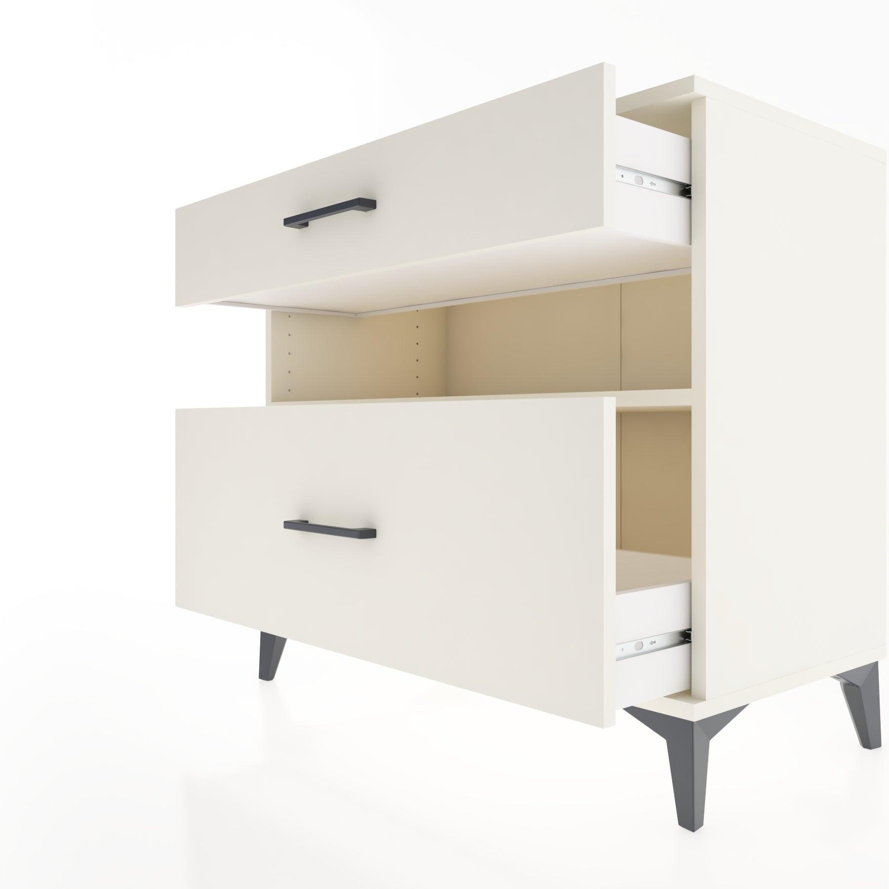 Woodntry Modüler Şifonyer Aytaşı 88x44x68 cm Çekmeceli ve Raflı CR41-1