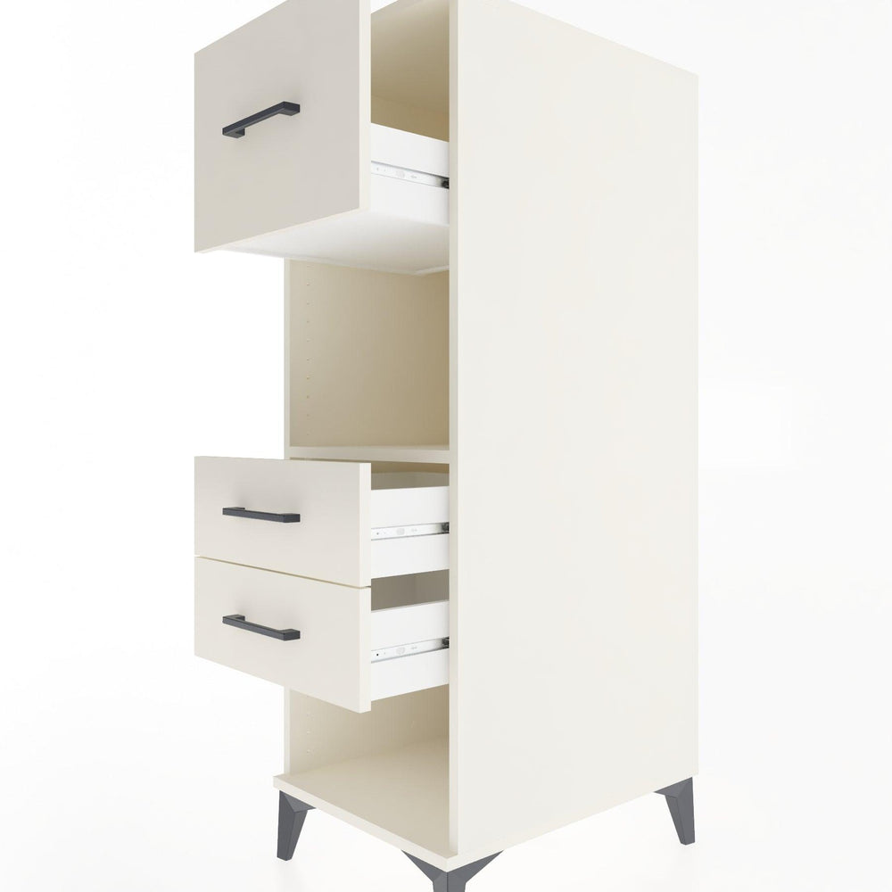 Woodntry Modular Cabinet Moonstone 44x30x122 cm with Drawers and Shelves CR91-1