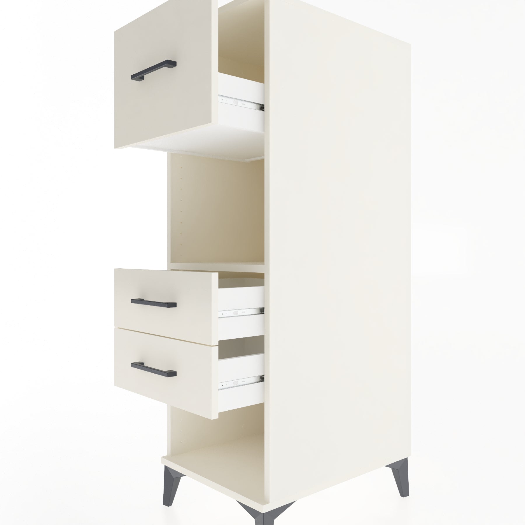 Woodntry Modüler Dolap Aytaşı 44x59x122 cm Çekmeceli ve Raflı CR91-1