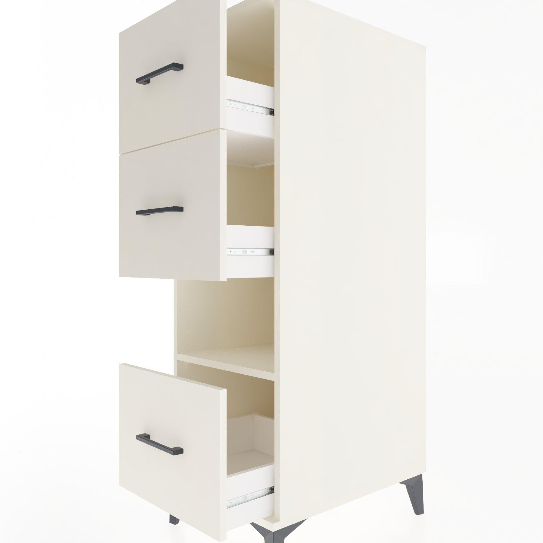 Woodntry Modular Cabinet Moonstone 44x30x122 cm with Drawers and Shelves CR41-1