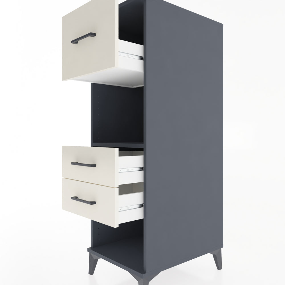 Woodntry Modular Cabinet Anthracite 44x59x122 cm with Drawers and Shelves CR91-2