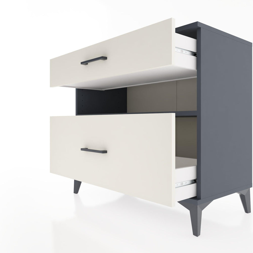 Woodntry Modular Dresser Anthracite 88x44x68 cm with Drawers and Shelves CR41-2