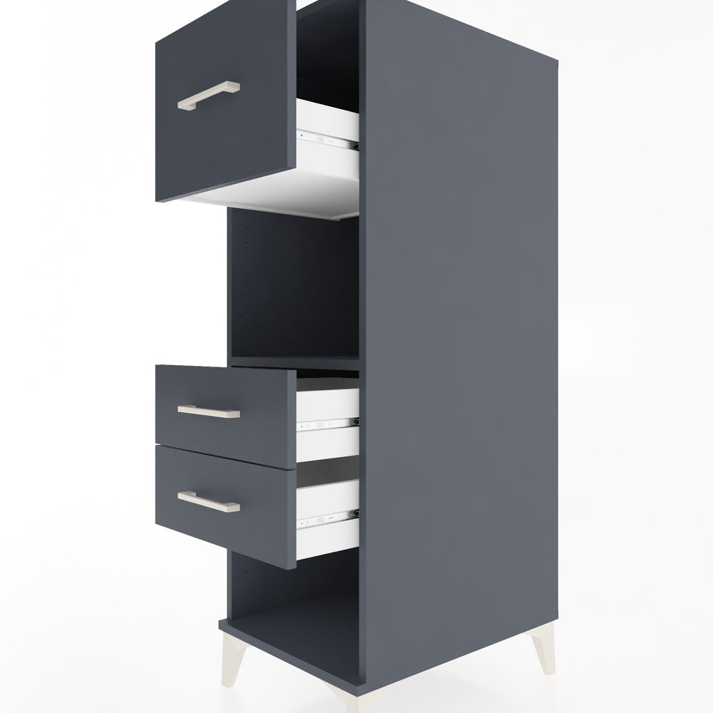 Woodntry Modular Cabinet Anthracite 44x59x122 cm with Drawers and Shelves CR91-2