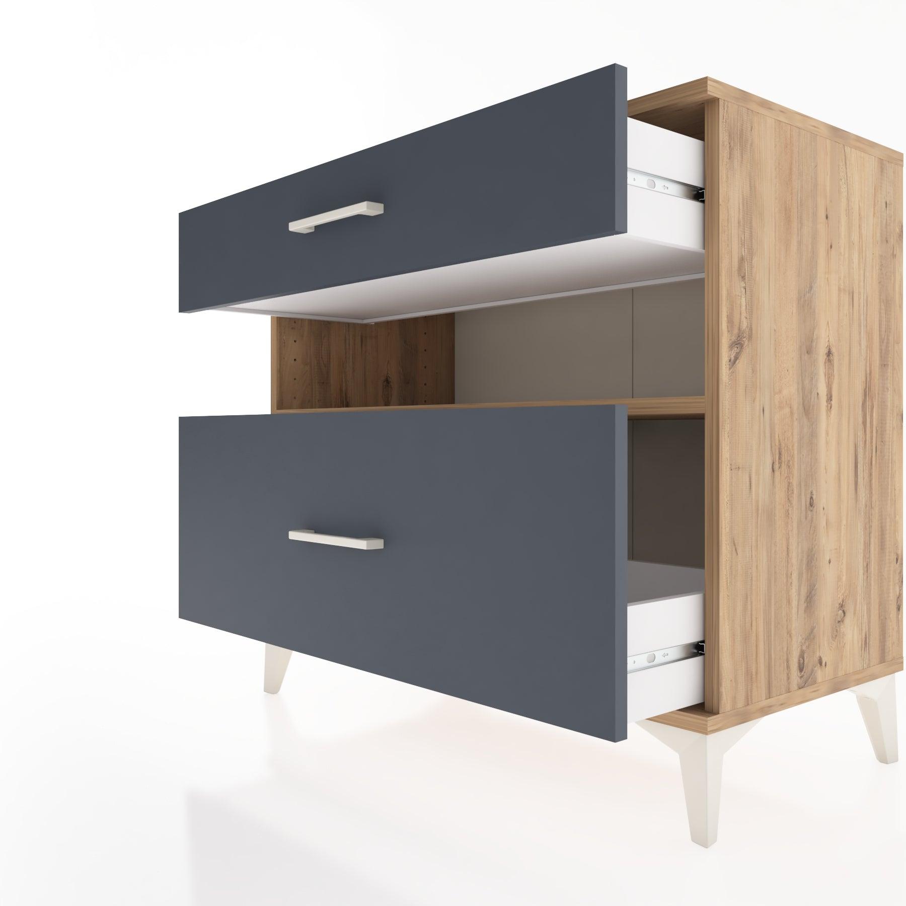 Woodntry Modüler Şifonyer Çam 88x44x68 cm Çekmeceli ve Raflı CR41-3