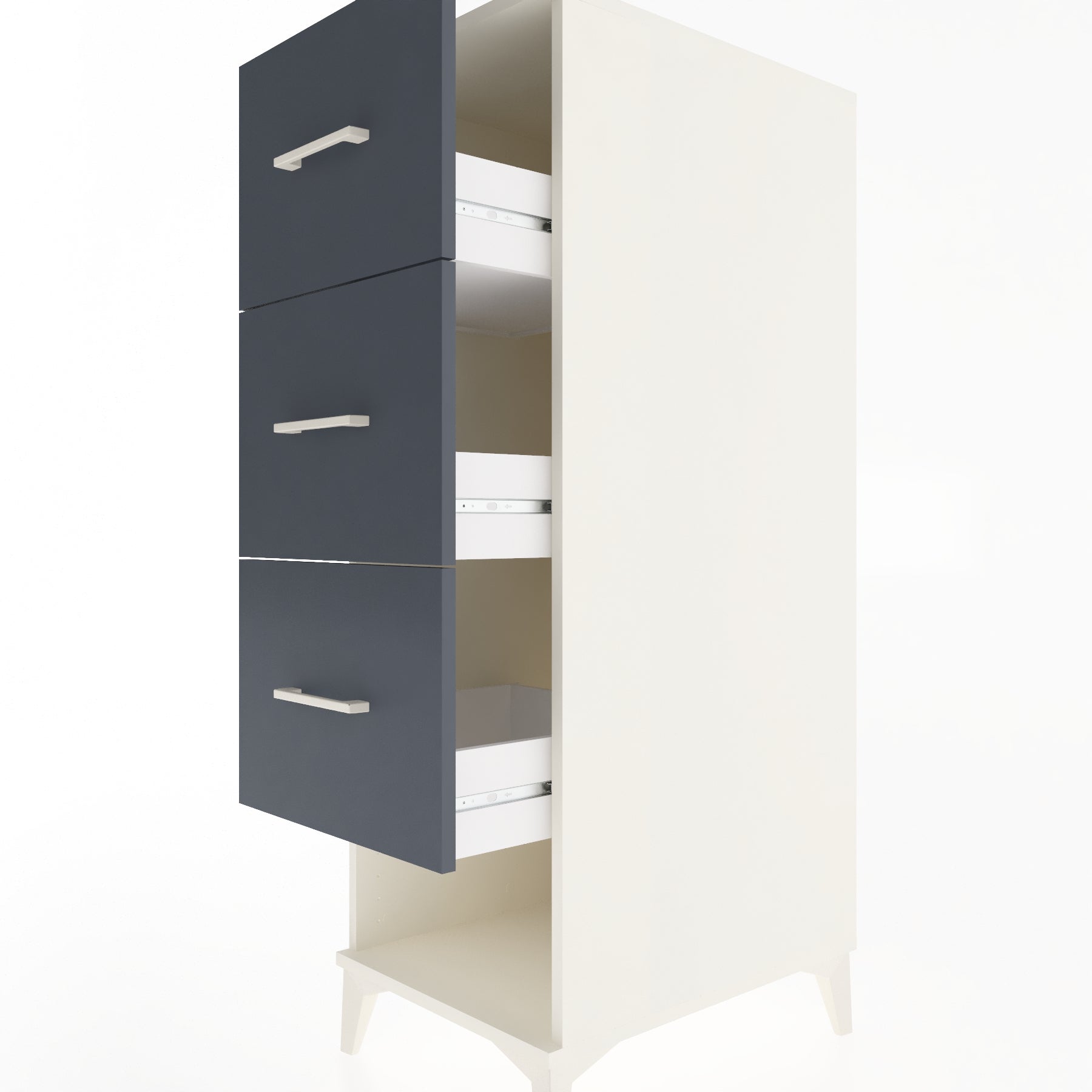Woodntry Modular Cabinet Moonstone 44x59x122 cm with Drawers and Shelves CR42-1