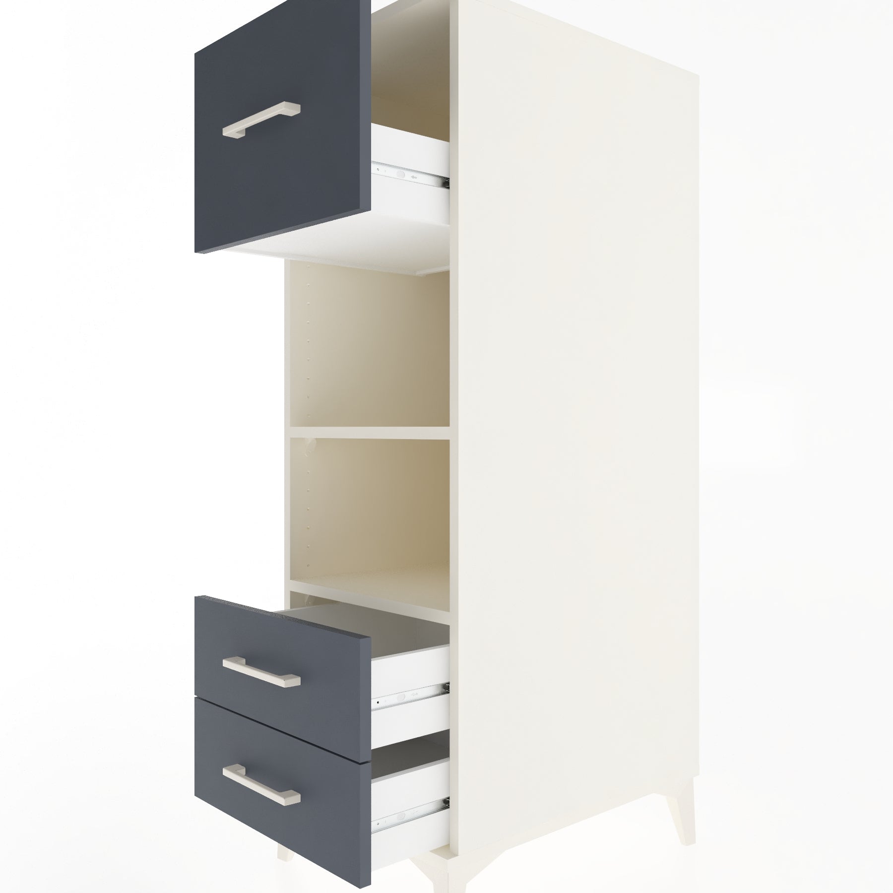 Woodntry Modüler Dolap Aytaşı 44x59x122 cm Çekmeceli ve Raflı CR92-1