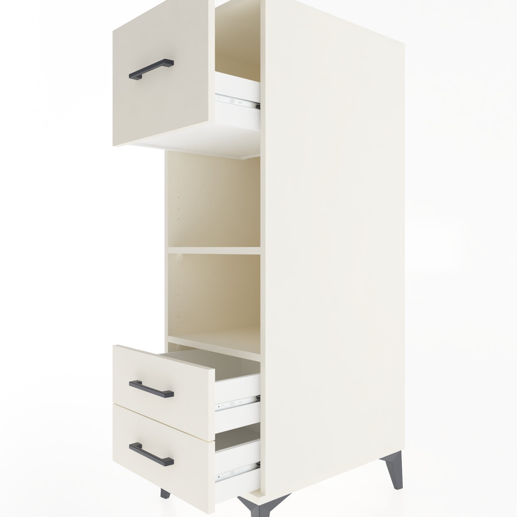 Woodntry Modüler Dolap Aytaşı 44x59x122 cm Çekmeceli ve Raflı CR92-1