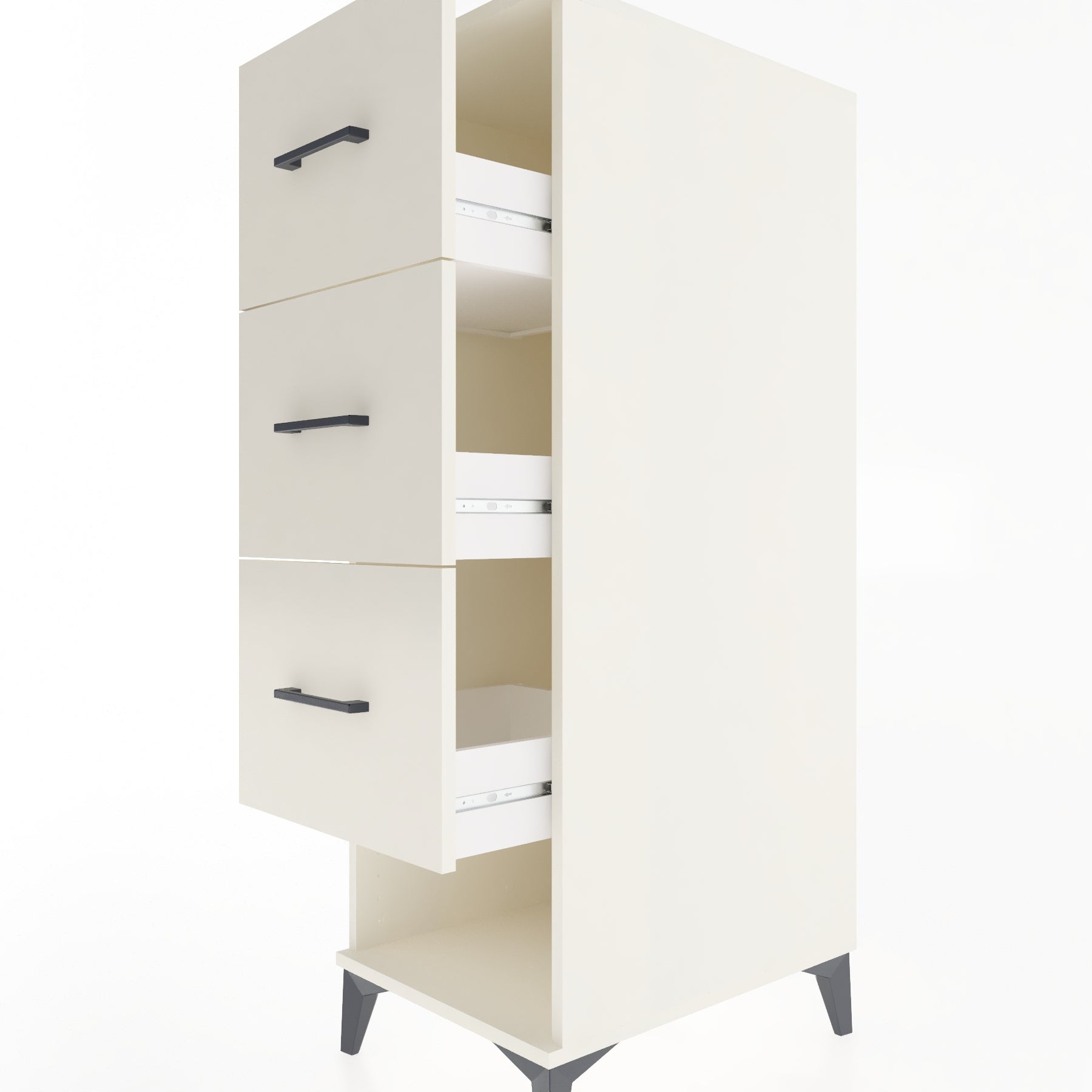 Woodntry Modular Cabinet Moonstone 44x59x122 cm with Drawers and Shelves CR42-1