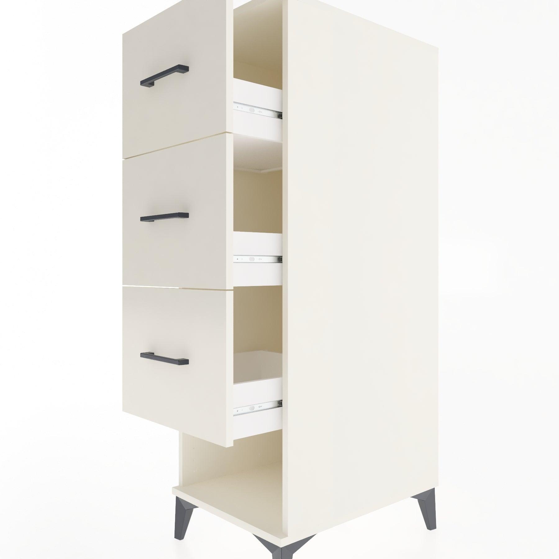Woodntry Modular Cabinet Moonstone 44x30x122 cm with Drawers and Shelves CR42-1