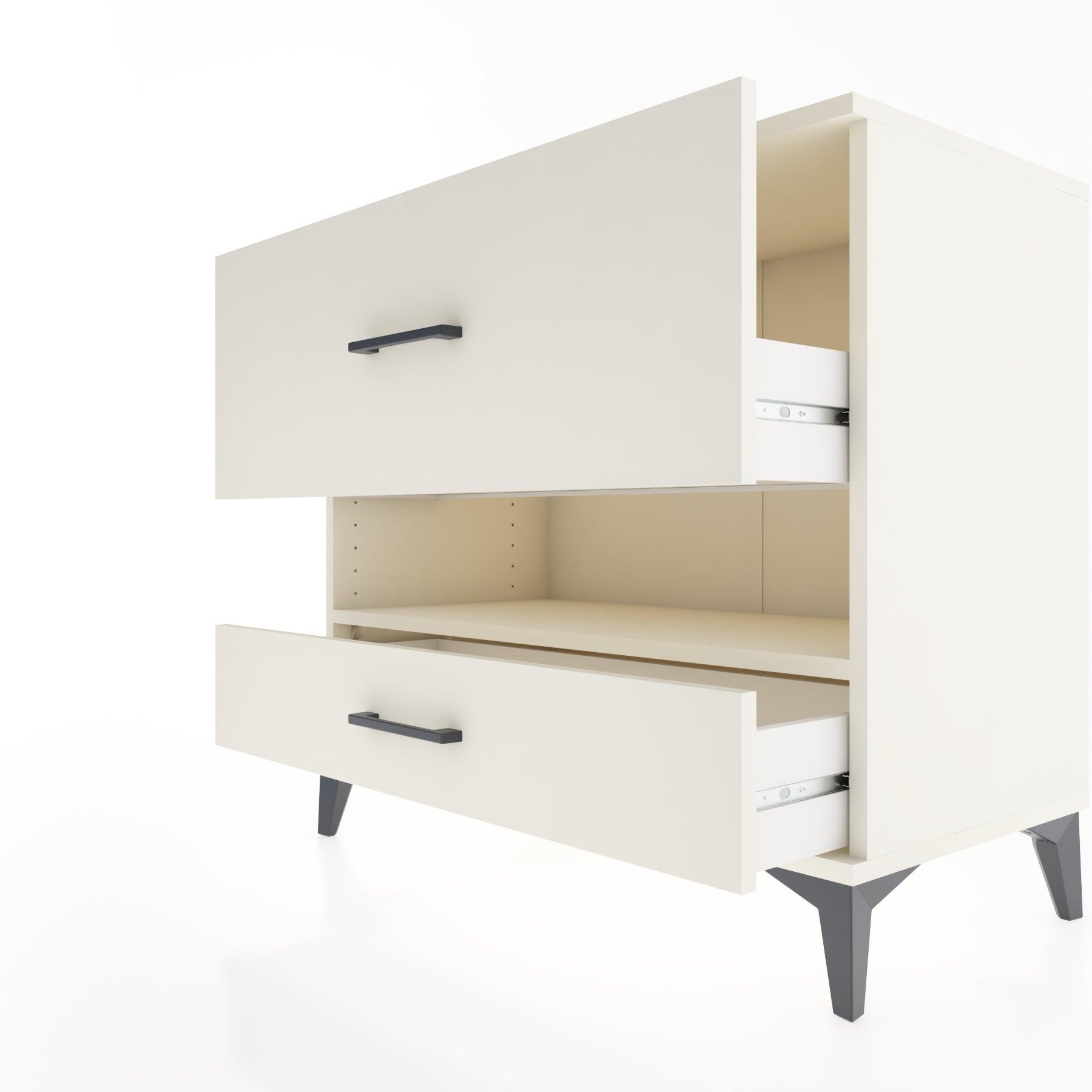 Woodntry Modüler Şifonyer Aytaşı 88x44x68 cm Çekmeceli ve Raflı CR42-1