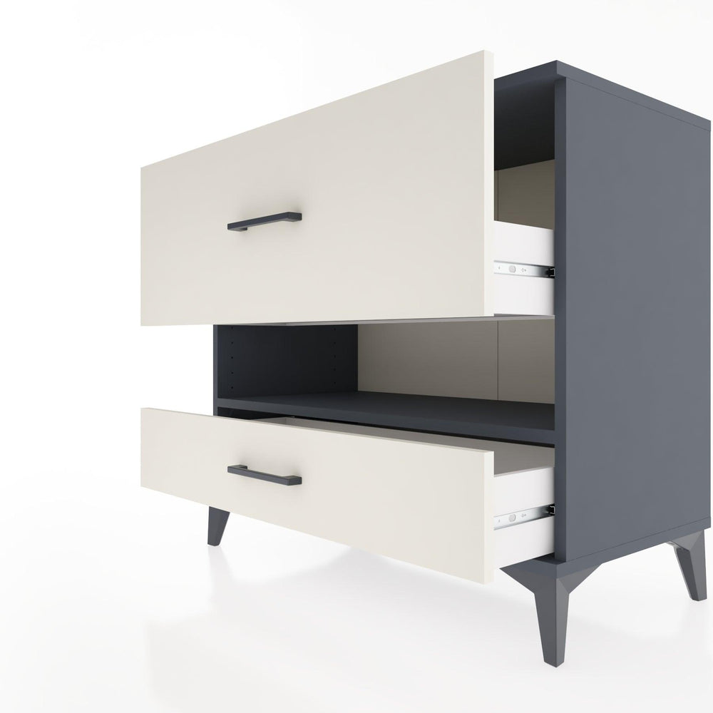 Woodntry Modular Dresser Anthracite 88x44x68 cm with Drawers and Shelves CR42-2