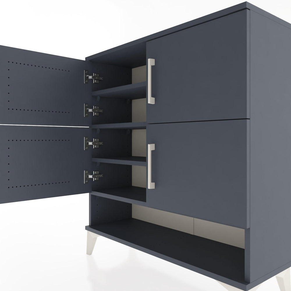 Woodntry Modüler Şifonyer Antrasit 88x30x84 cm Kapaklı ve Raflı KR42-2