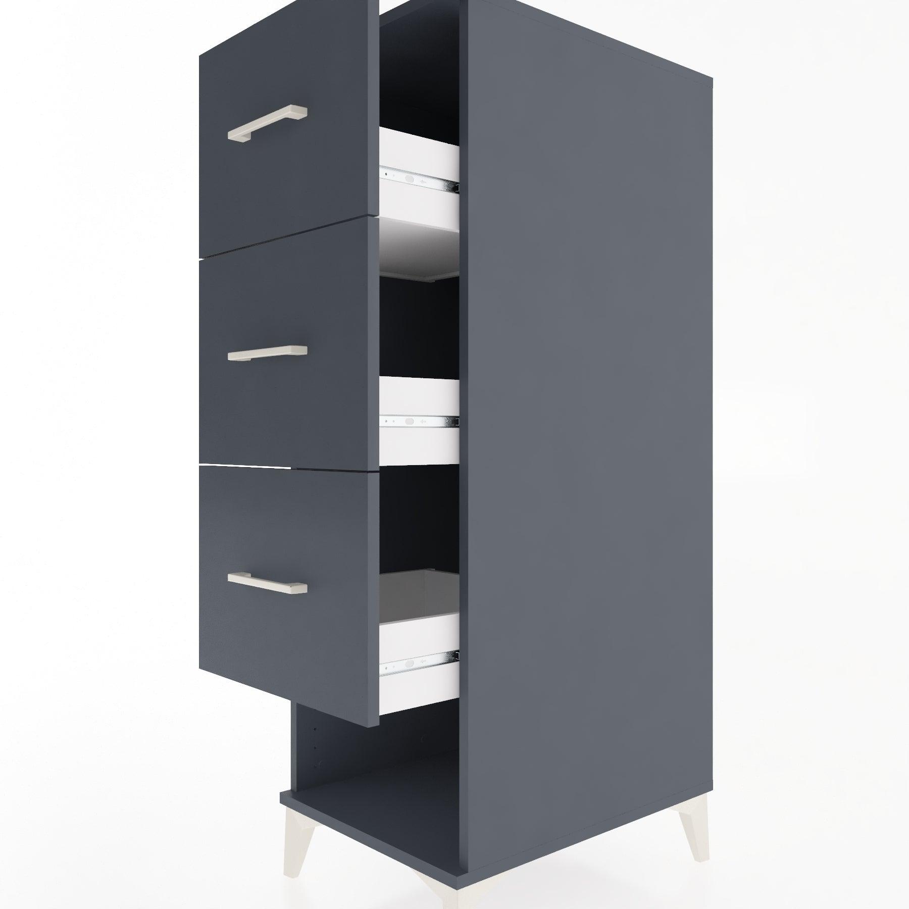 Woodntry Modular Cabinet Anthracite 44x30x122 cm with Drawers and Shelves CR42-2