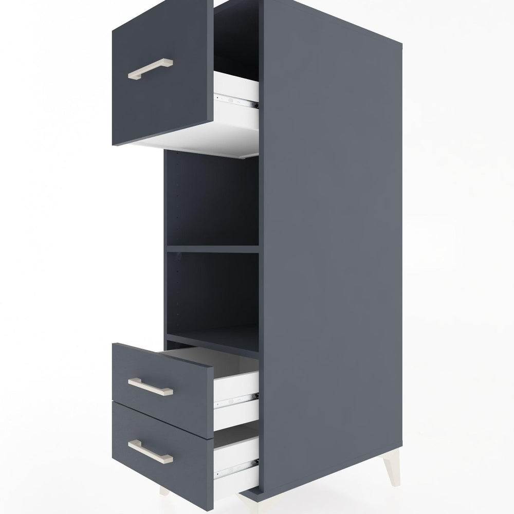 Woodntry Modular Cabinet Anthracite 44x30x122 cm with Drawers and Shelves CR92-2