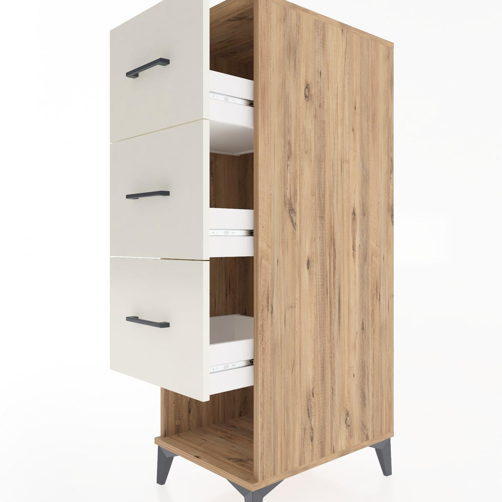 Woodntry Modular Cabinet Pine 44x30x122 cm with Drawers and Shelves CR42-3