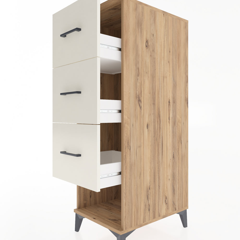 Woodntry Modular Cabinet Pine 44x59x122 cm with Drawers and Shelves CR42-3