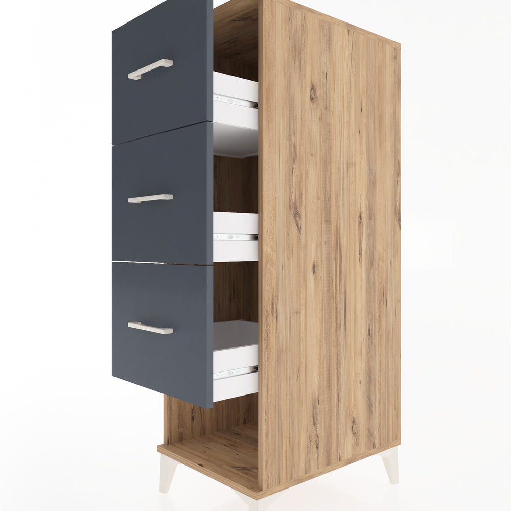 Woodntry Modular Cabinet Pine 44x59x122 cm with Drawers and Shelves CR42-3