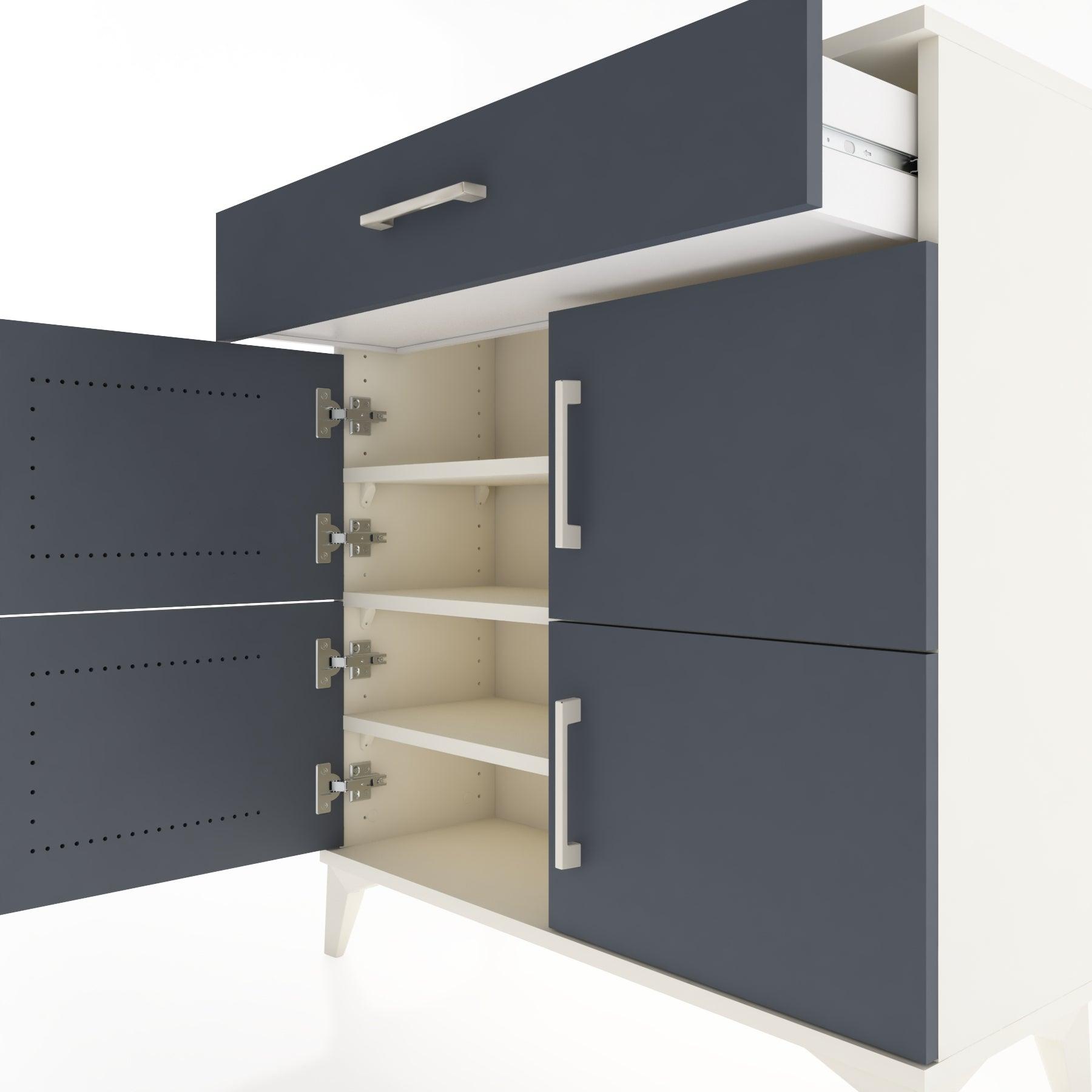 Woodntry Modular Dresser Moonstone 88x30x84 cm with Cover and Drawer KC43-1