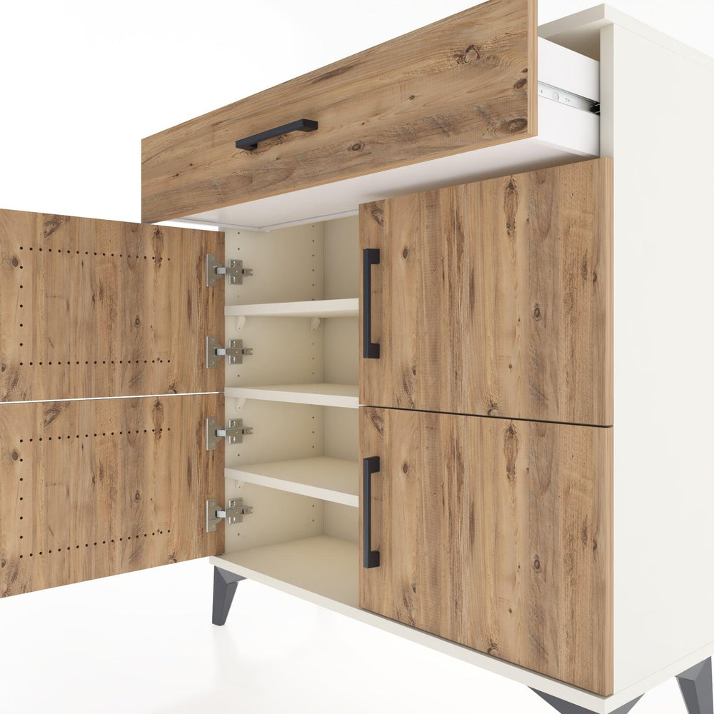 Woodntry Modüler Şifonyer Aytaşı 88x30x84 cm Kapaklı ve Çekmeceli KC43-1