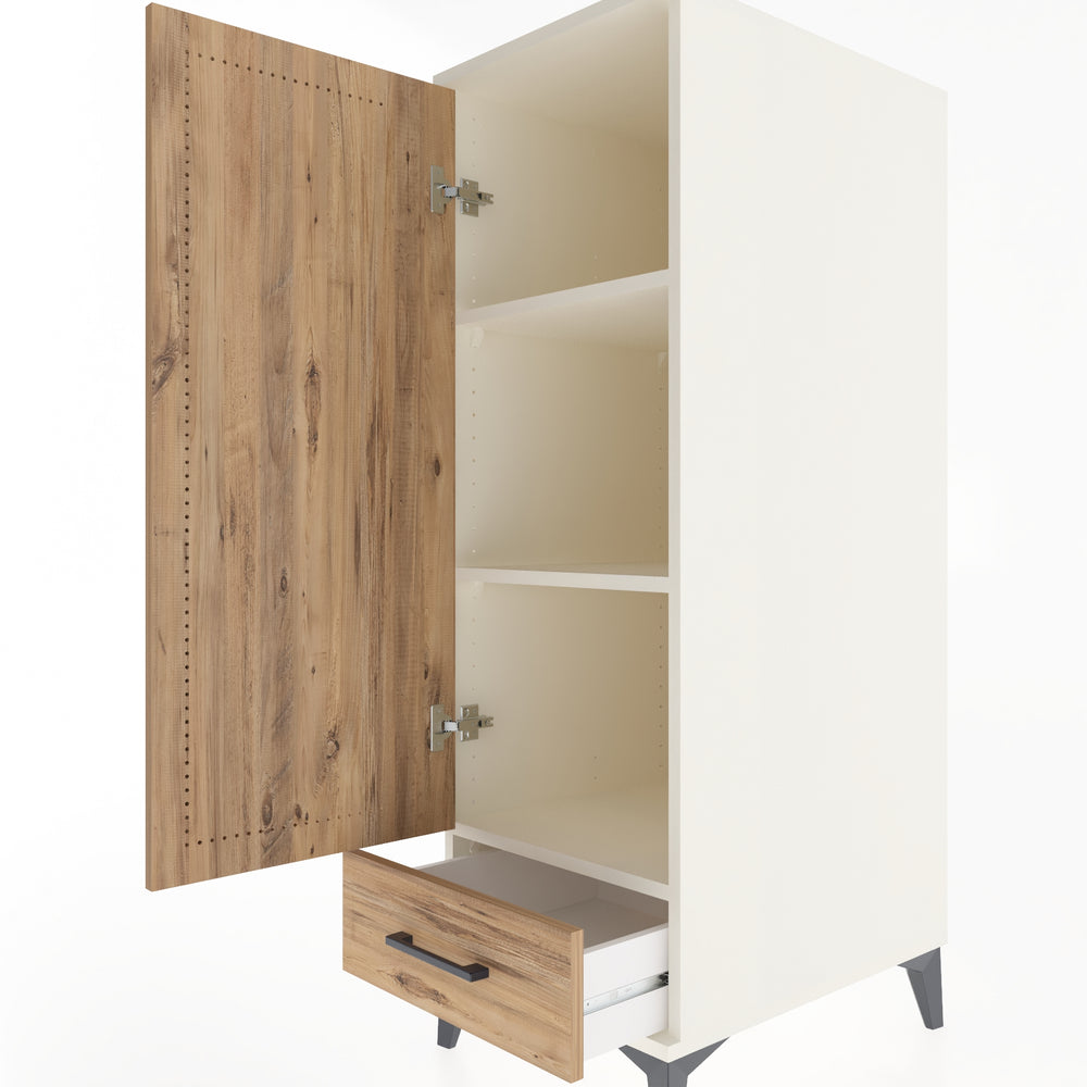 Woodntry Modular Cabinet Moonstone 44x59x122 cm with Doors and Drawers KC43-1