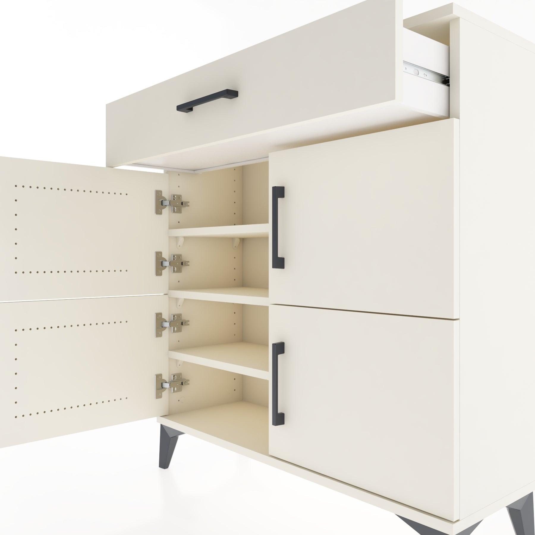 Woodntry Modular Dresser Moonstone 88x30x84 cm with Cover and Drawer KC43-1