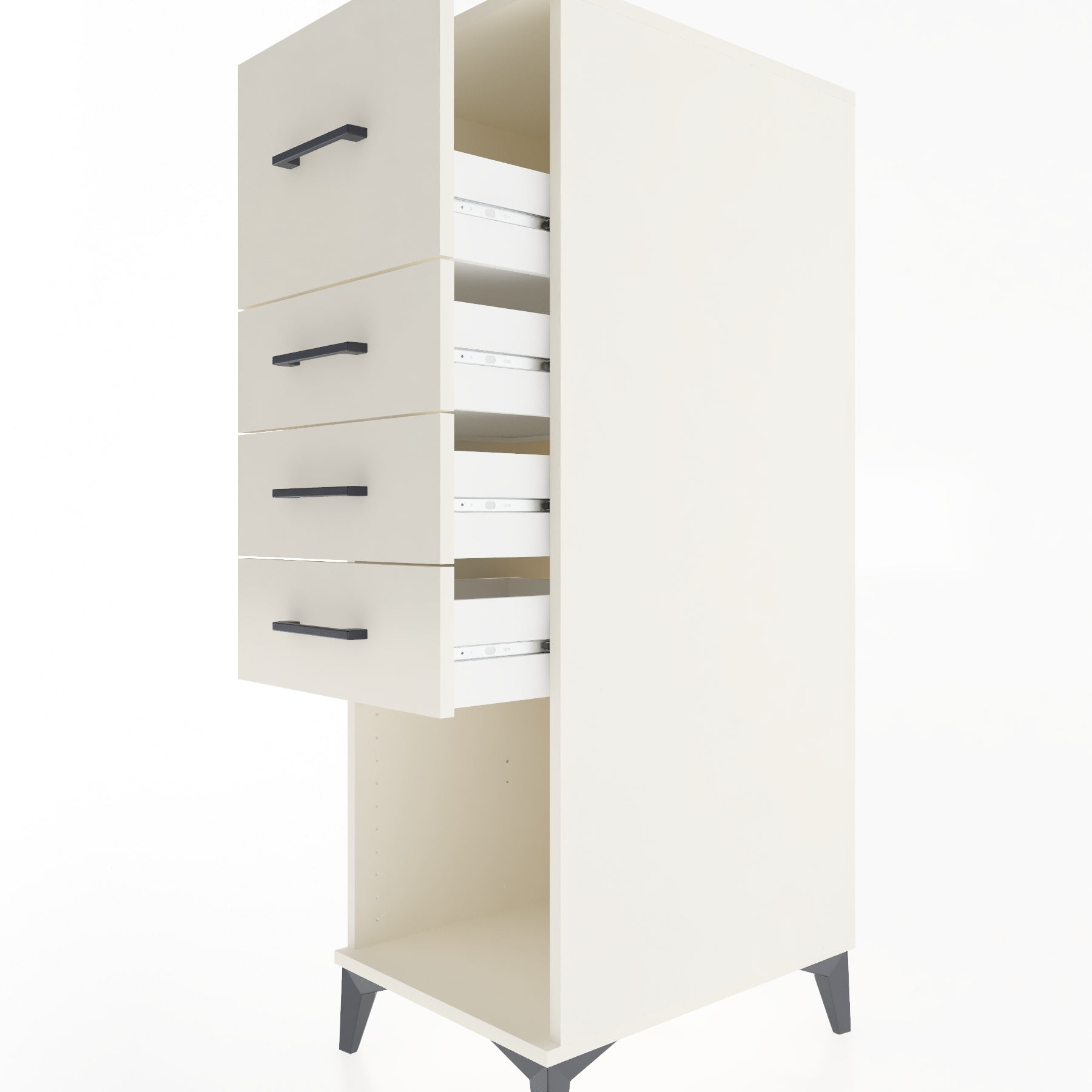 Woodntry Modüler Dolap Aytaşı 44x59x122 cm Çekmeceli ve Raflı CR93-1