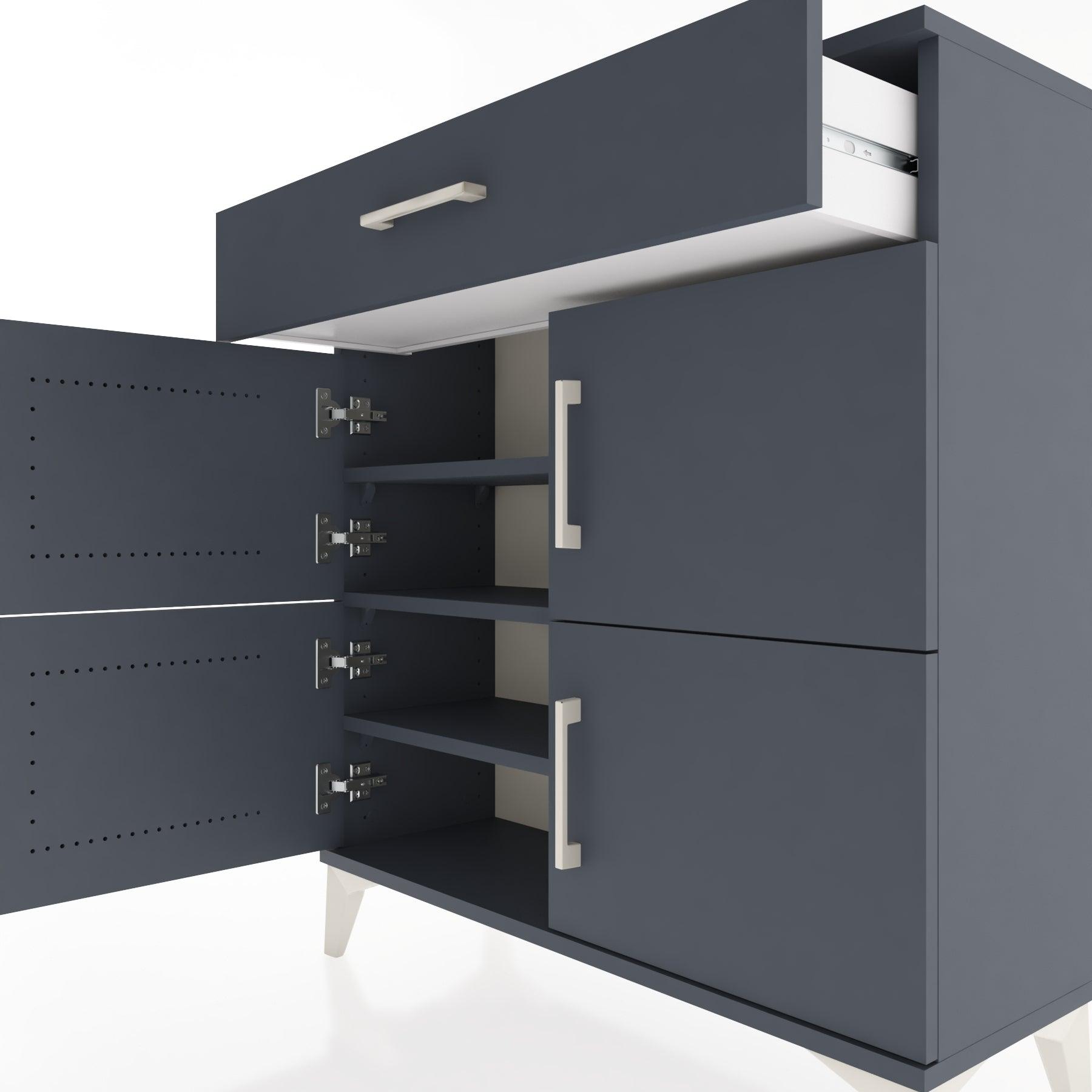 Woodntry Modular Dresser Anthracite 88x30x84 cm with Cover and Drawer KC43-2