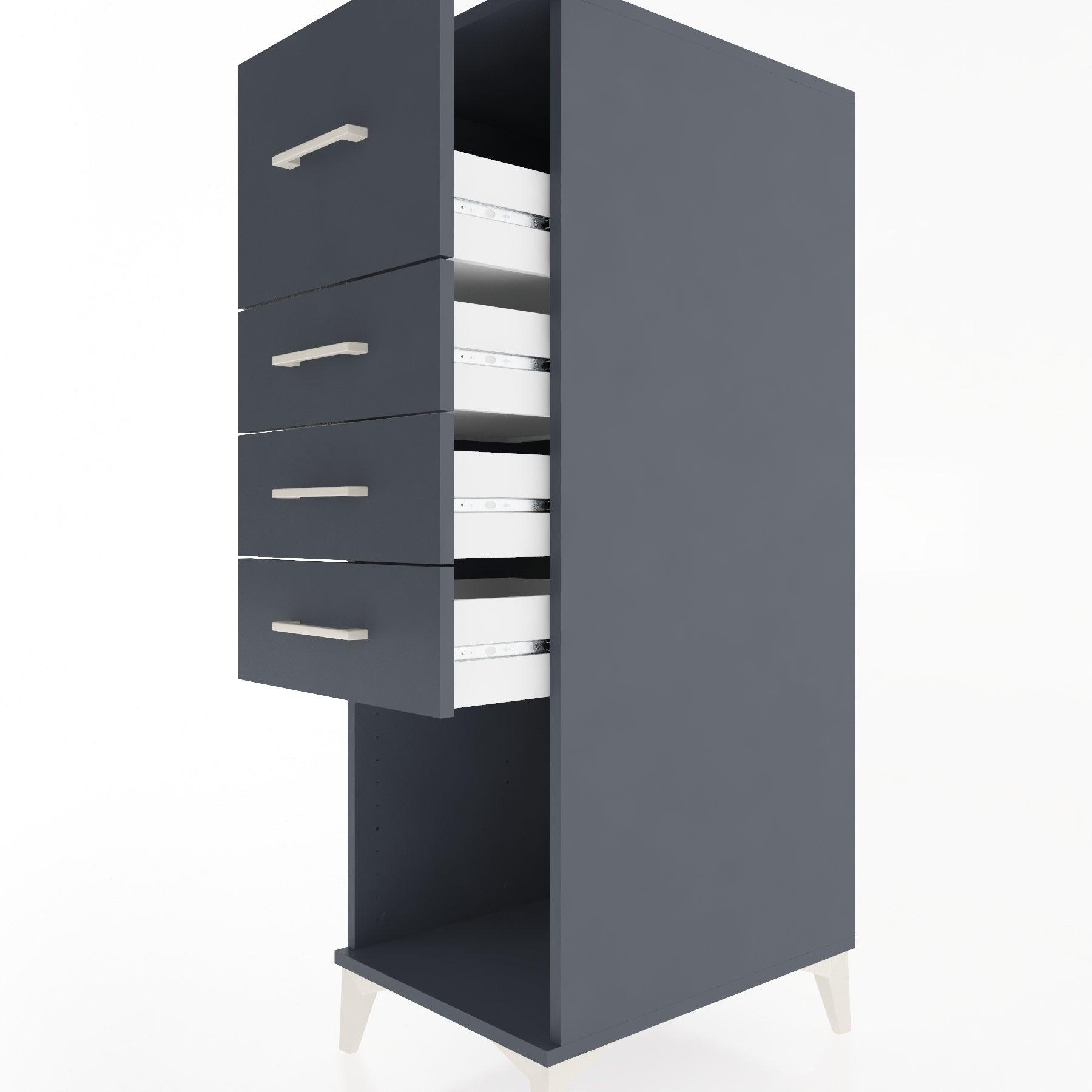 Woodntry Modular Cabinet Anthracite 44x30x122 cm with Drawers and Shelves CR93-2