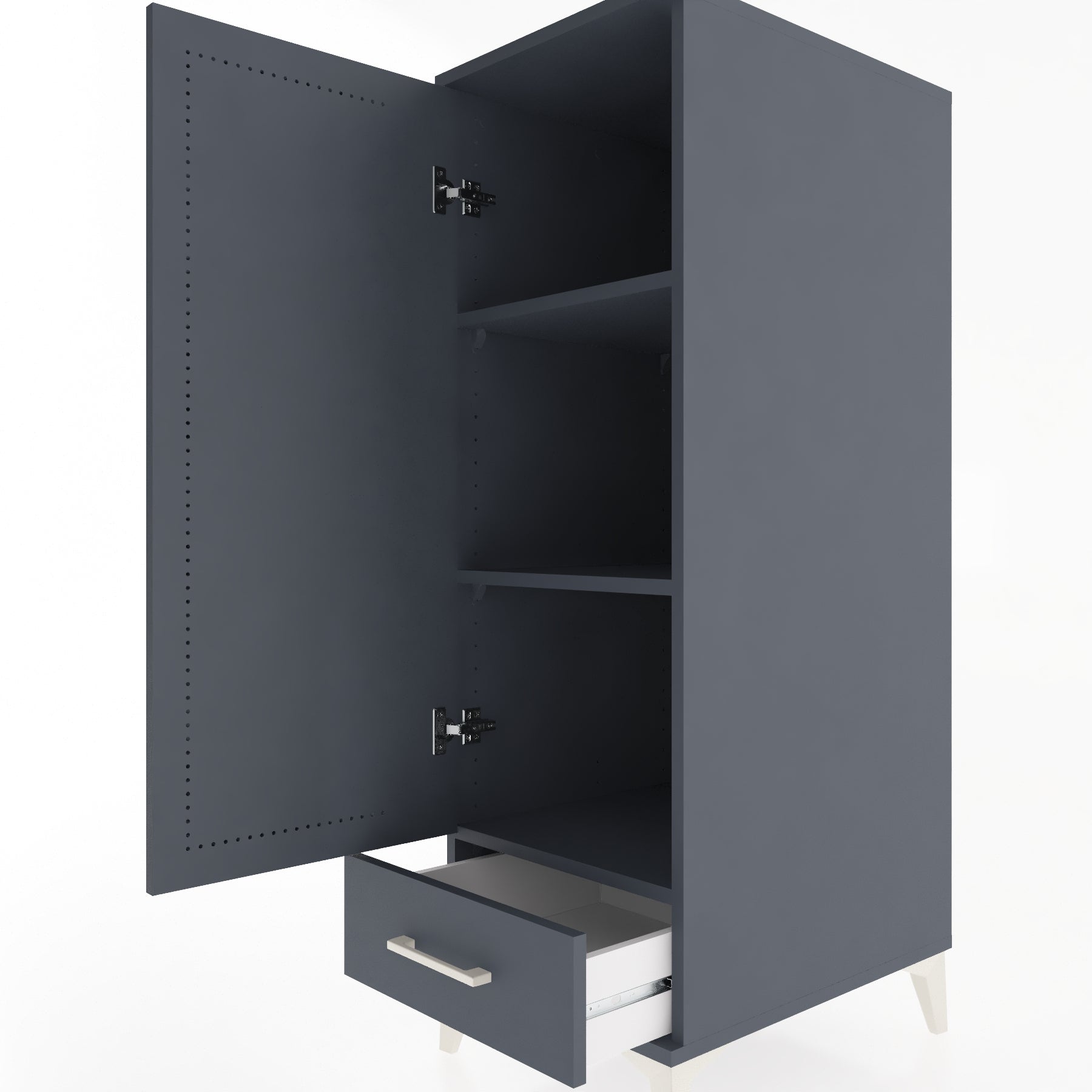 Woodntry Modular Cabinet Anthracite 44x59x122 cm with Doors and Drawers KC43-2