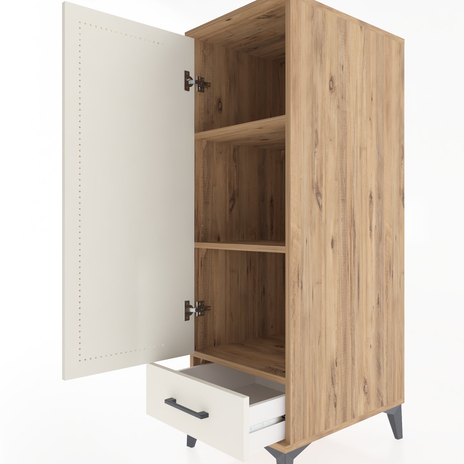 Woodntry Modular Cabinet Pine 44x59x122 cm with Doors and Drawers KC43-3