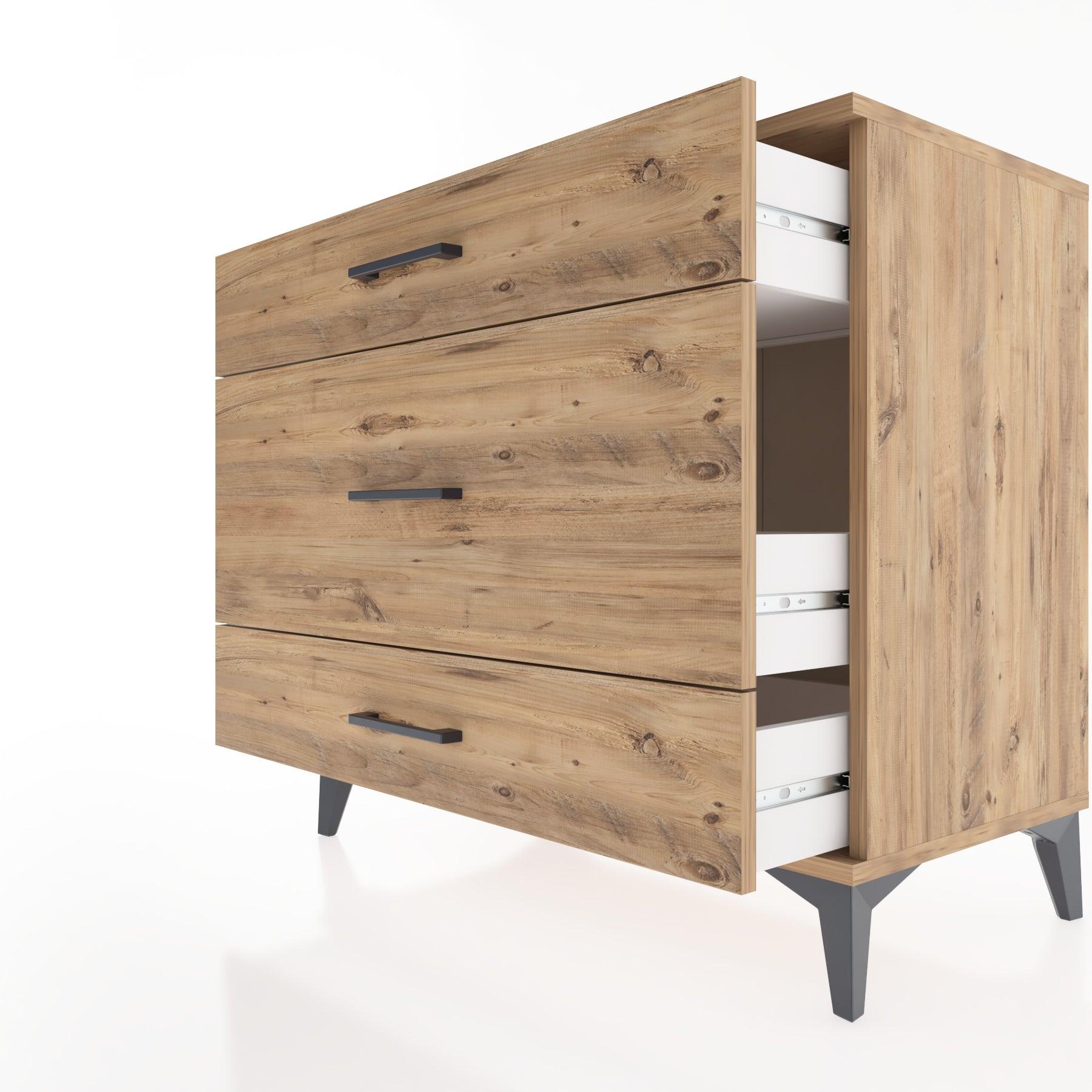 Woodntry Modüler Şifonyer Çam 88x44x68 cm Çekmeceli C43-3