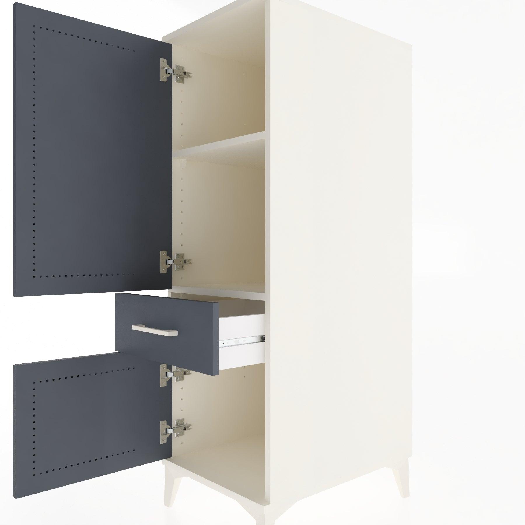 Woodntry Modular Cabinet Moonstone 44x59x122 cm with Doors and Drawers KC133-1