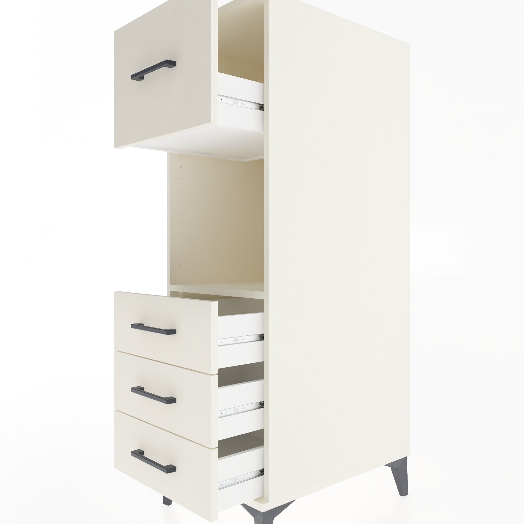 Woodntry Modüler Dolap Aytaşı 44x59x122 cm Çekmeceli ve Raflı CR94-1