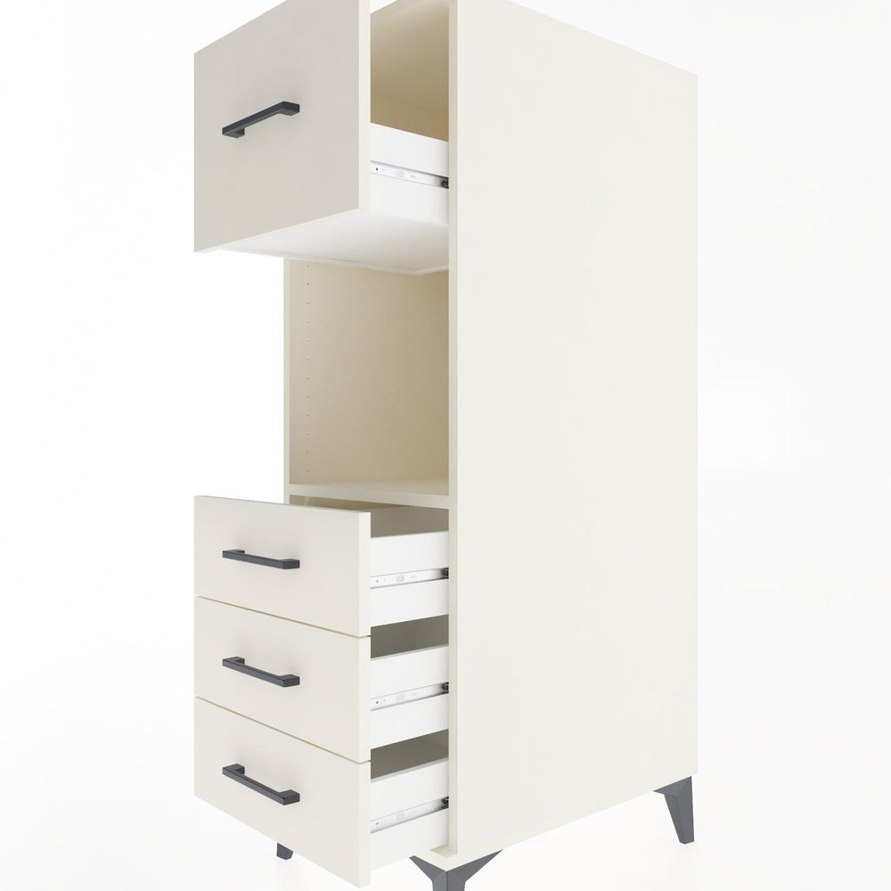 Woodntry Modular Cabinet Moonstone 44x30x122 cm with Drawers and Shelves CR94-1