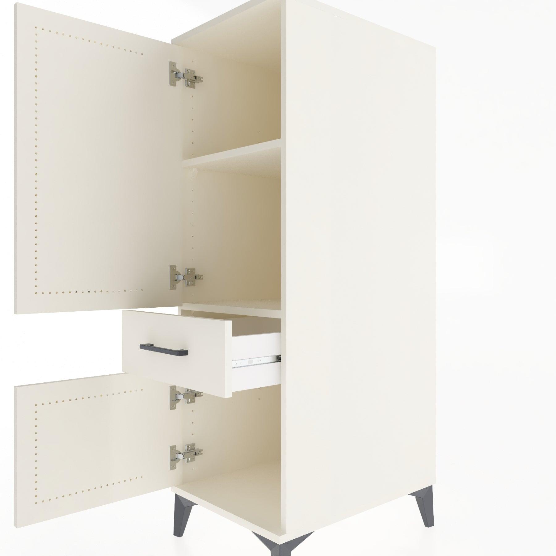 Woodntry Modular Cabinet Moonstone 44x59x122 cm with Doors and Drawers KC133-1